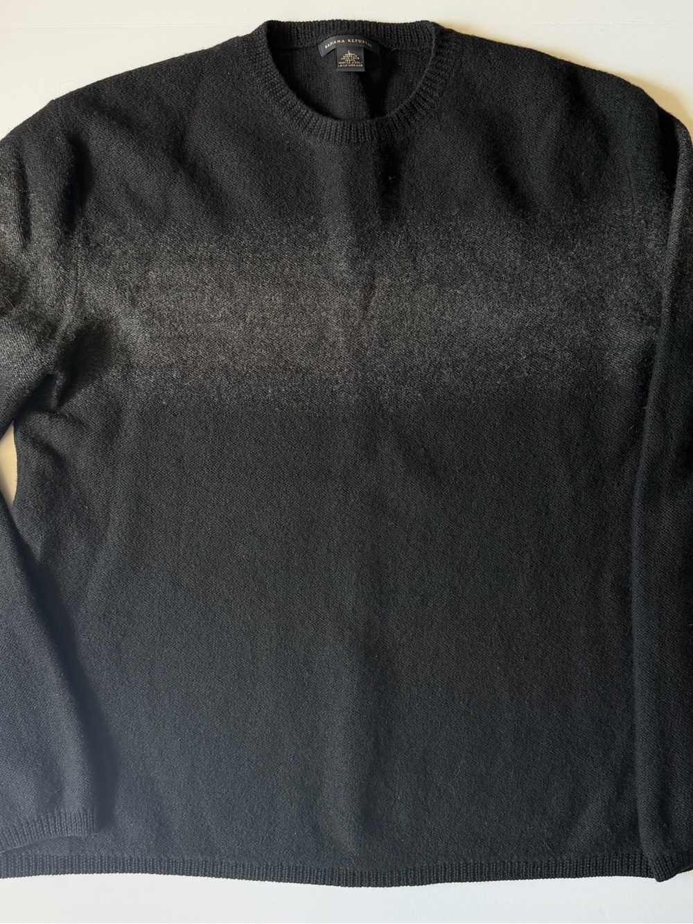 Banana Republic 100% Merino Wool Crewneck Sweater Black Size L Classic Knit